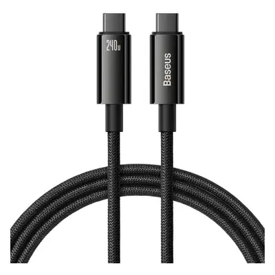 Odolný kabel nylonem opletený USB-C / USB-C 480Mb/s 240W Baseus Tungsten Gold 2m Černý