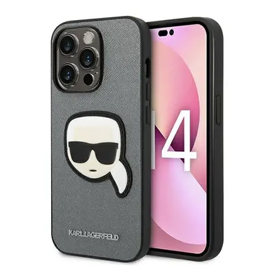 Karl Lagerfeld KLHCP14XSAPKHG hard silikonové pouzdro iPhone 14 PRO MAX 6.7" silver Saffiano Kar