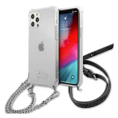 Guess GUHCP12LKC4GSSI hard silikonové pouzdro iPhone 12 Pro MAX 6.7" transparent 4G Silver Chain