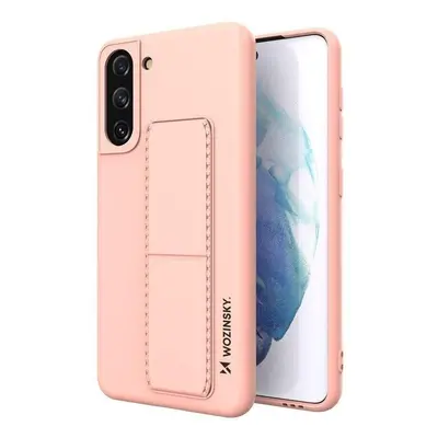 Wozinsky Flexibilní silikonové pouzdro se stojánkem na Samsung Galaxy S21 5G pink