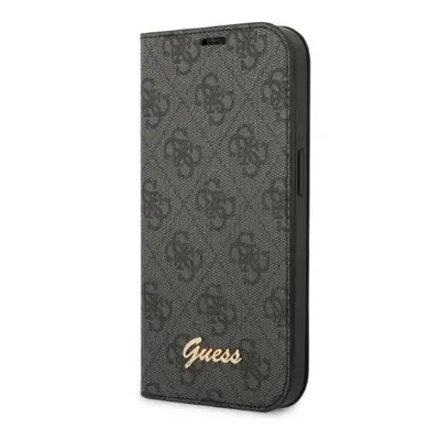 Guess GUBKP14LHG4SHK hard silikonové pouzdro iPhone 14 PRO 6.1" black book 4G Vintage Gold Logo