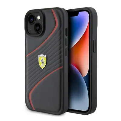 Ferrari hard silikonové pouzdro iPhone 15 PLUS 6.7" black Twist Metal Logo