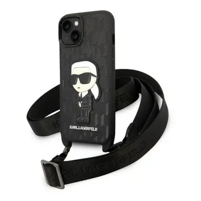 Karl Lagerfeld KLHCP14SSTKMK hard silikonové pouzdro iPhone 14 6.1" black Monogram Ikonik Patch