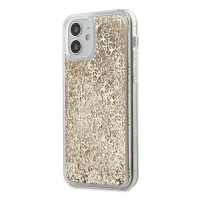 Guess GUHCP12SLG4GSLG hybrid silikonové pouzdro iPhone 12 Mini 5.4" gold Liquid Glitter 4G