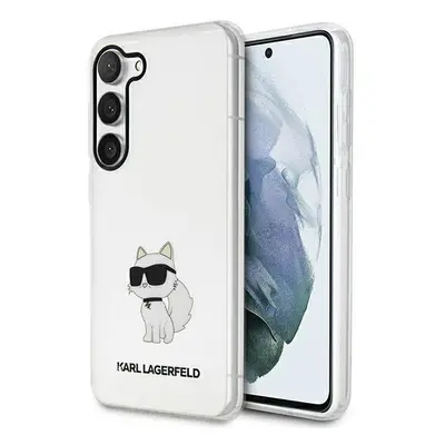 Karl Lagerfeld KLHCS23SHNCHTCT hard silikonové pouzdro Samsung Galaxy S23 5G transparent Ikonik 