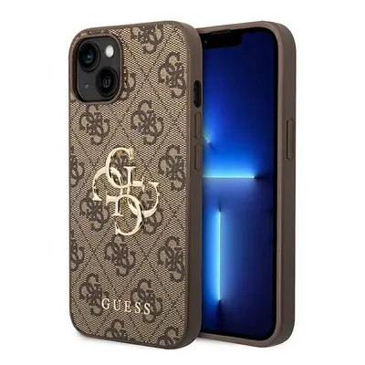 Guess GUHCP14S4GMGBR hard silikonové pouzdro iPhone 14 6.1" brown 4G Big Metal Logo