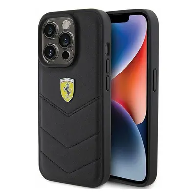 Ferrari hard silikonové pouzdro iPhone 15 PRO 6.1" black Quilted Metal Logo