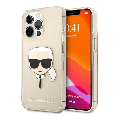 Karl Lagerfeld KLHCP13LKHTUGLGO hard silikonové pouzdro iPhone 13 / 13 Pro 6.1" gold Glitter Kar