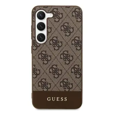 Guess hard silikonový obal Samsung Galaxy S24 PLUS brown 4G Stripe Collection