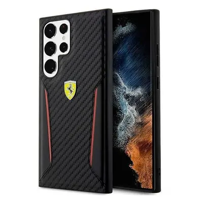 Ferrari FEHCS23LNPYK hard silikonové pouzdro Samsung Galaxy S23 ULTRA 5G black Carbon Contrast E