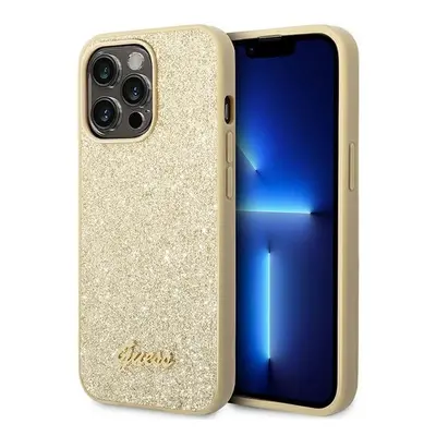 Guess GUHCP14XHGGSHD hard silikonové pouzdro iPhone 14 PRO MAX 6.7" gold Glitter Script