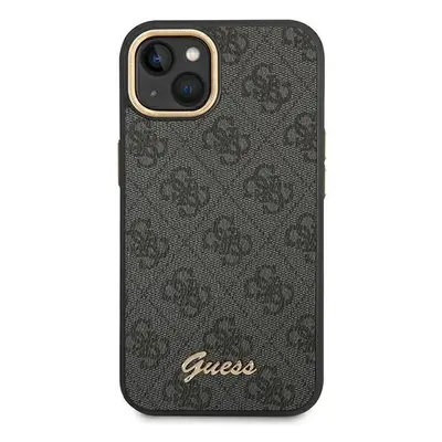 Guess GUHCP14SHG4SHK hard silikonové pouzdro iPhone 14 6.1" black 4G Vintage Gold Logo