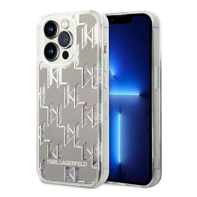 Karl Lagerfeld KLHCP14LLMNMS hard silikonové pouzdro iPhone 14 PRO 6.1" silver Liquid Glitter Mo