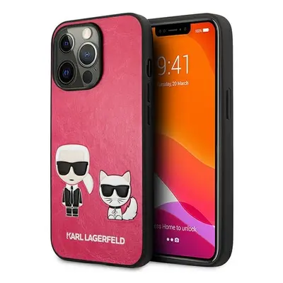 Karl Lagerfeld KLHCP13LPCUSKCP hard silikonové pouzdro iPhone 13 / 13 Pro 6.1" fushia Ikonik Kar