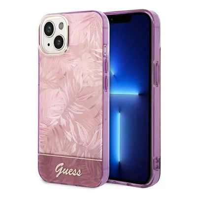 Guess GUHCP14MHGJGHP hard silikonové pouzdro iPhone 14 PLUS 6.7" pink Jungle Collection