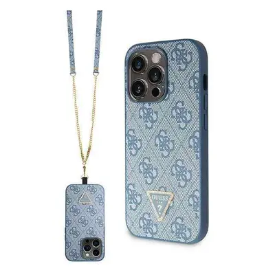 Guess hard silikonový obal iPhone 15 PRO 6.1" Blue Crossbody 4G Diamond Triangle