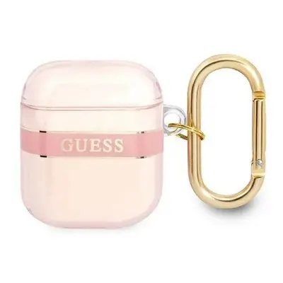 Guess obal na AirPods 2. Generace / 1. Generace Pink Strap Collection