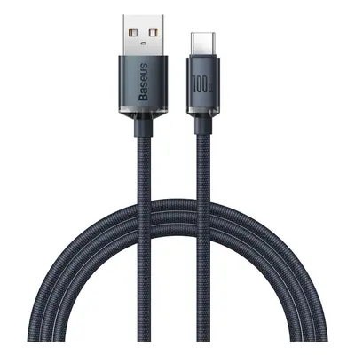 Baseus Crystal Shine odolný opletený kabel USB / USB-C 100W 1,2m black