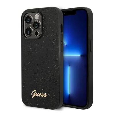 Guess GUHCP14XHGGSHK hard silikonové pouzdro iPhone 14 PRO MAX 6.7" black Glitter Script