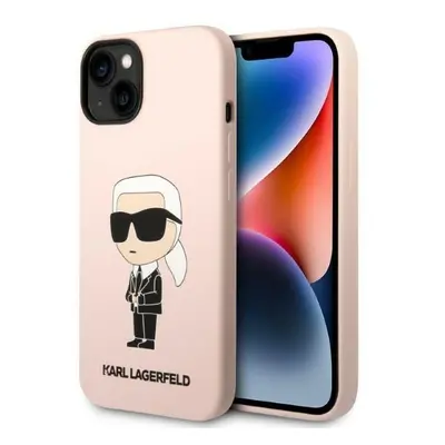 Karl Lagerfeld KLHMP14SSNIKBCP hard silikonové pouzdro iPhone 14 6.1" pink Silicone Ikonik Magsa