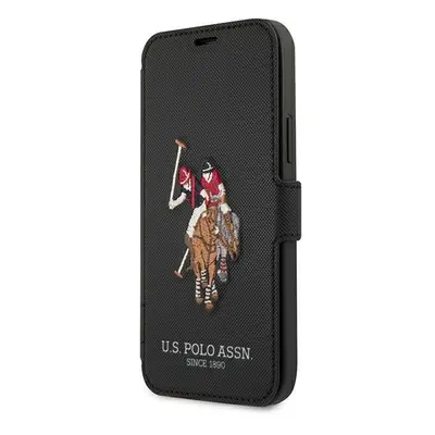 US Polo knížkové pouzdro na iPhone 12 / 12 Pro 6.1" Black Polo Embroidery