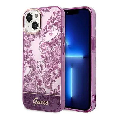 Guess GUHCP14MHGPLHF hard silikonové pouzdro iPhone 14 PLUS 6.7" fuschia Porcelain Collection