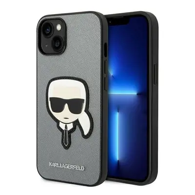 Karl Lagerfeld KLHCP14MSAPKHG hard silikonové pouzdro iPhone 14 PLUS 6.7" silver Saffiano Karl`s