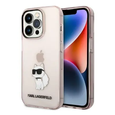 Karl Lagerfeld KLHCP14XHNCHTCP hard silikonové pouzdro iPhone 14 PRO MAX 6.7" pink Ikonik Choupe