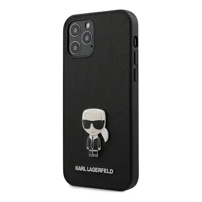 Karl Lagerfeld KLHCP12MIKMSBK hard silikonové pouzdro iPhone 12 / 12 Pro 6,1" black Saffiano Iko