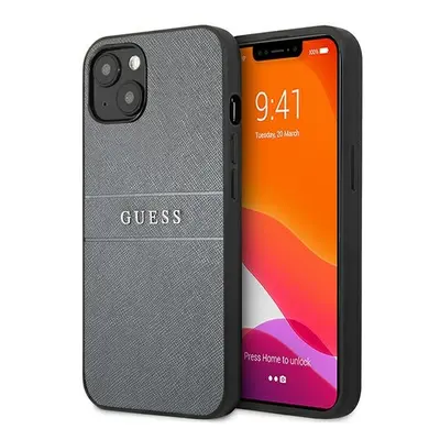 Guess GUHCP13SPSASBGR hybrid silikonové pouzdro iPhone 13 Mini 5.4" grey Saffiano Strap