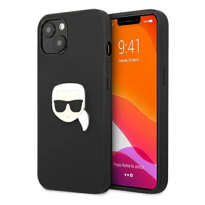 Karl Lagerfeld KLHCP13SPKMK hard silikonové pouzdro iPhone 13 Mini 5.4" black Leather Ikonik Kar