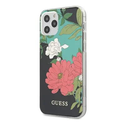 Guess GUHCP12MIMLFL01 hard silikonové pouzdro iPhone 12 / 12 Pro 6.1" black N°1 Flower Collectio