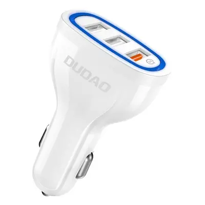 CL adaptér Dudao R7S 3 x USB Quick Charge 3.0 QC 3.0 2,4A 18W White