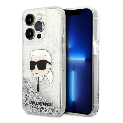 Karl Lagerfeld KLHCP14LLNKHCH hard silikonové pouzdro iPhone 14 PRO 6.1" silver Glitter Karl Hea