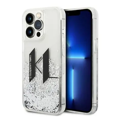 Karl Lagerfeld KLHCP14LLBKLCS hard silikonové pouzdro iPhone 14 PRO 6.1" silver Liquid Glitter B