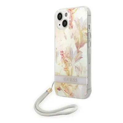 Guess GUOHCP14MHFLSU hard silikonové pouzdro iPhone 14 PLUS 6.7" purple Flower Strap