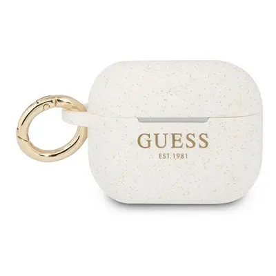 Guess GUAPSGGEH pouzdro na Airpods PRO white Silicone Glitter