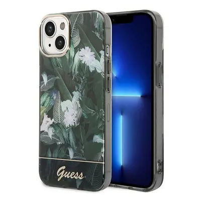 Guess GUHCP14MHGJGHA hard silikonové pouzdro iPhone 14 PLUS 6.7" green Jungle Collection