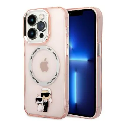 Karl Lagerfeld KLHMP14LHNKCIP hard silikonové pouzdro iPhone 14 PRO 6.1" pink Iconic Karl&Choupe