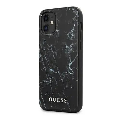 Guess GUHCP12SPCUMABK hard silikonové pouzdro iPhone 12 Mini 5.4" black Marble Collection