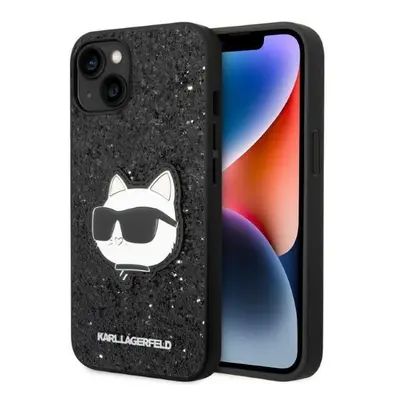 Karl Lagerfeld KLHCP14MG2CPK hard silikonové pouzdro iPhone 14 PLUS 6.7" black Glitter Choupette