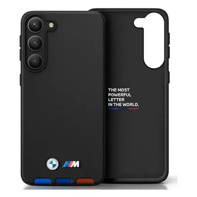 BMW BMHCSA5422PTDK hard silikonové pouzdro Samsung Galaxy A54 black Leather Stamp Tricolor