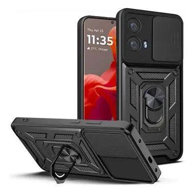 Kryt na Motorola Moto G85 5G Hybrid Armor Camshield s kovovým kroužkem Černé