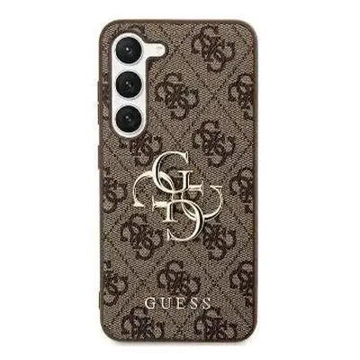 Guess hard silikonový kryt Samsung Galaxy S24 PLUS brown 4G Big Metal Logo