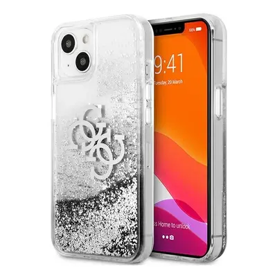 Guess GUHCP13SLG4GSI hard silikonové pouzdro iPhone 13 Mini 5.4" silver 4G Big Liquid Glitter