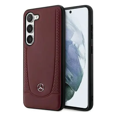 Mercedes MEHCS23MARMRE hard silikonové pouzdro Samsung Galaxy S23 PLUS 5G red Leather Urban Beng