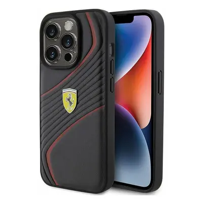 Ferrari hard silikonové pouzdro iPhone 15 PRO 6.1" black Twist Metal Logo