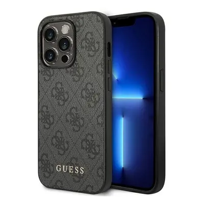 Guess GUHCP14LG4GFGR hard silikonové pouzdro iPhone 14 PRO 6.1" grey 4G Metal Gold Logo