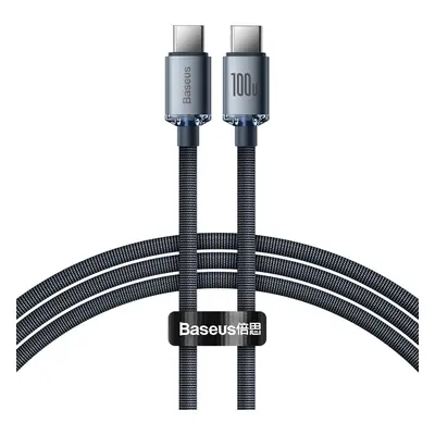 Baseus Crystal Shine odolný opletený kabel USB-C / USB-C 100W 2m black