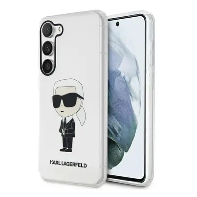 Karl Lagerfeld KLHCS23SHNIKTCT hard silikonové pouzdro Samsung Galaxy S23 5G transparent Ikonik 